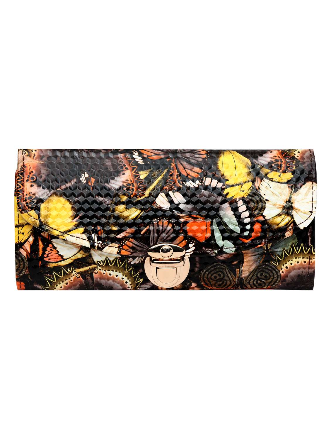 multi colored leatherette printed wallet