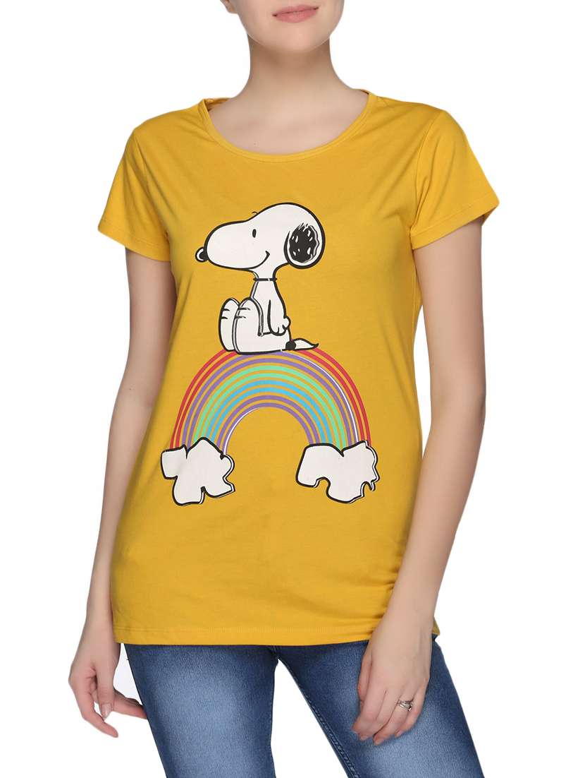 yellow cotton regular tee