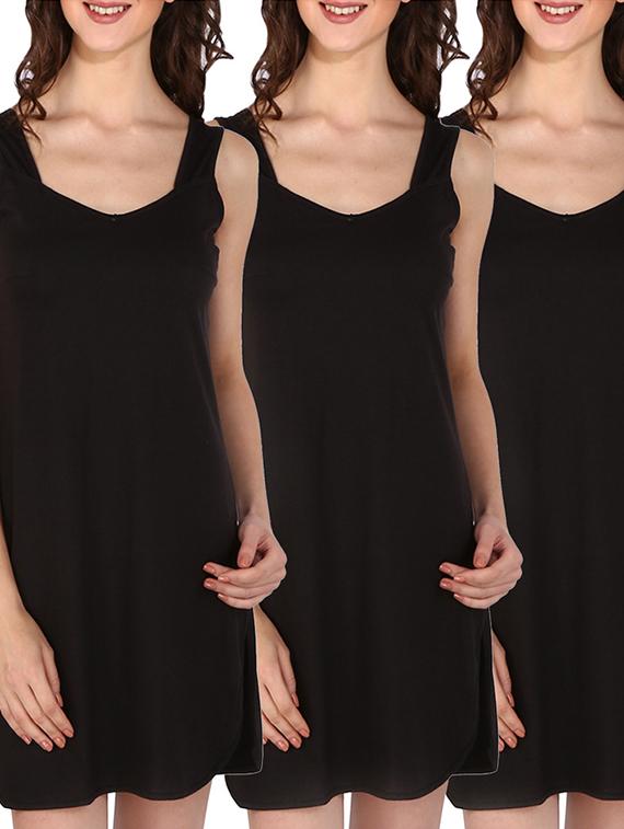 set of 3 black cotton camisoles - 12516146 -  Zoom Image - 0