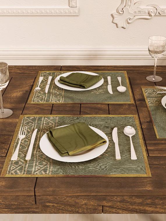 unravel india brown table mat & tissue set(set of 6) - 12519049 - Zoom Image - 0