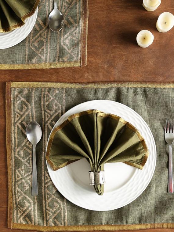 unravel india brown table mat & tissue set(set of 6) - 12519049 - Standard Image - 3