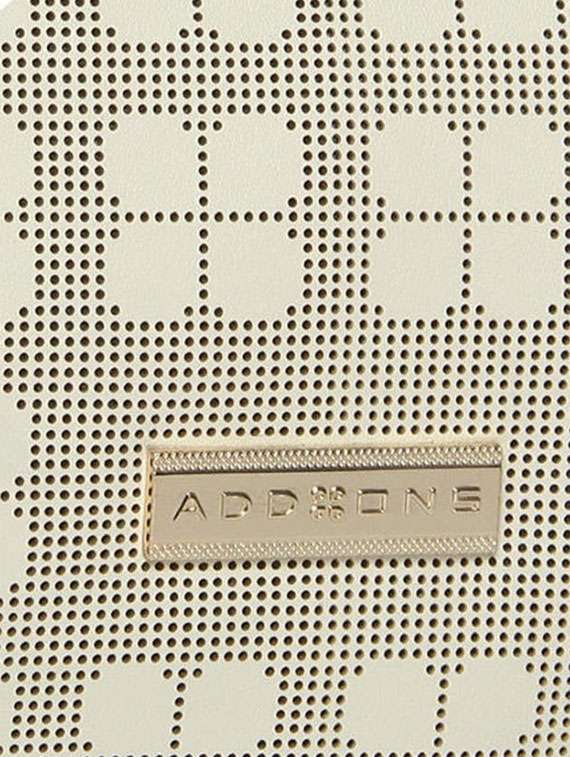 white leatherette cutwork handbag - 12522675 - Standard Image - 3