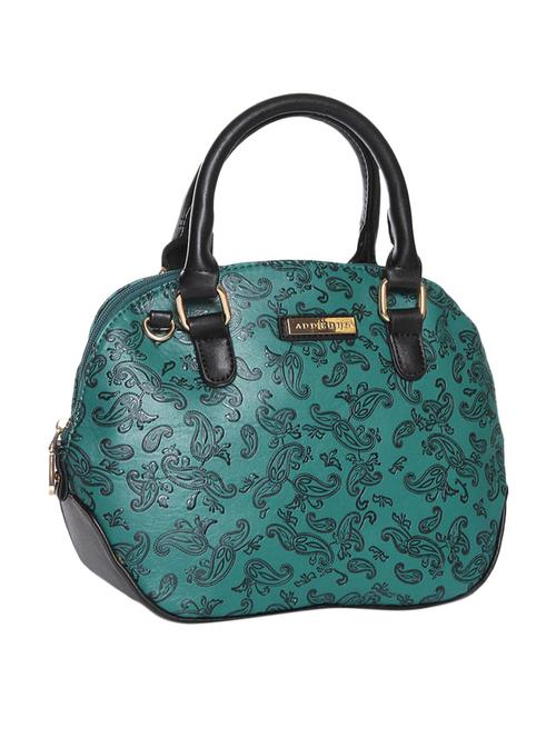 green leatherette embossed handbag - 12522676 - Standard Image - 0