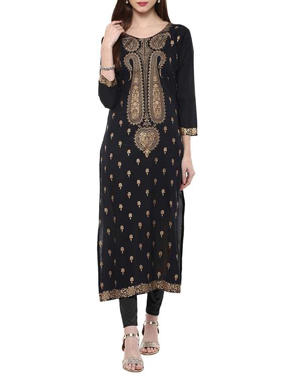 black cotton long kurta