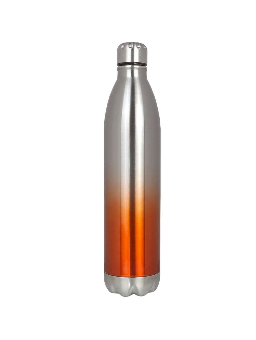 grey and red stainless steel bottle