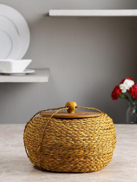 unravel india sabai red charger basket - 12526201 - Zoom Image - 0