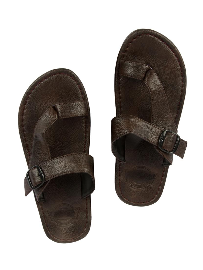 brown leatherette slipper - 12527420 - Standard Image - 3