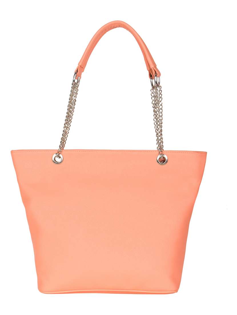 peach leatherette handbag
