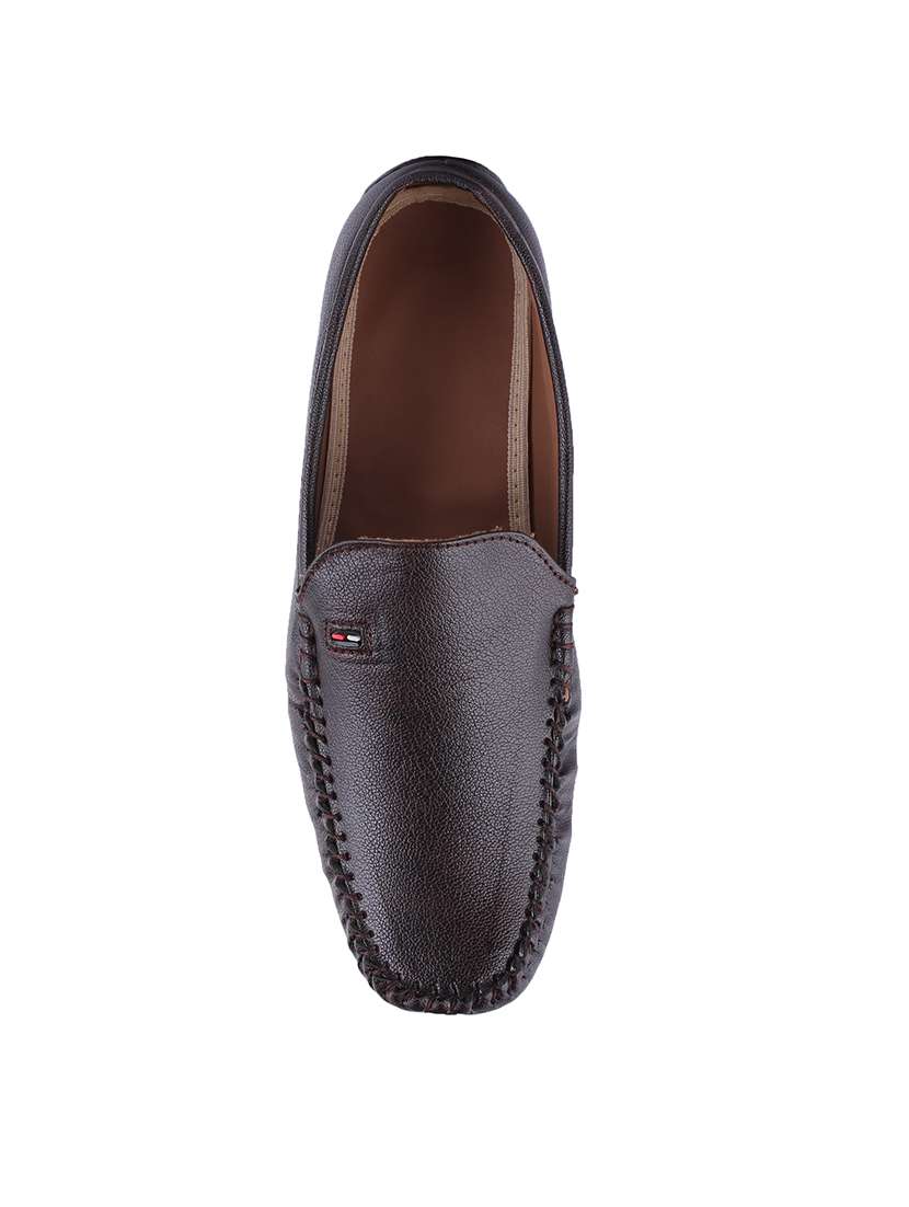 brown leatherette slip on loafer - 12553541 -  Standard Image - 3