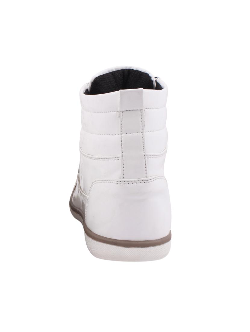 white synthetic lace up sneakers - 12553566 - Standard Image - 3