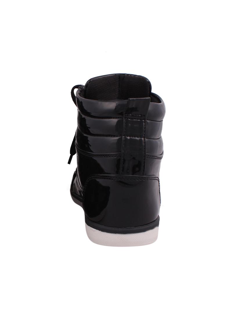 black synthetic lace up sneakers - 12553567 - Standard Image - 3