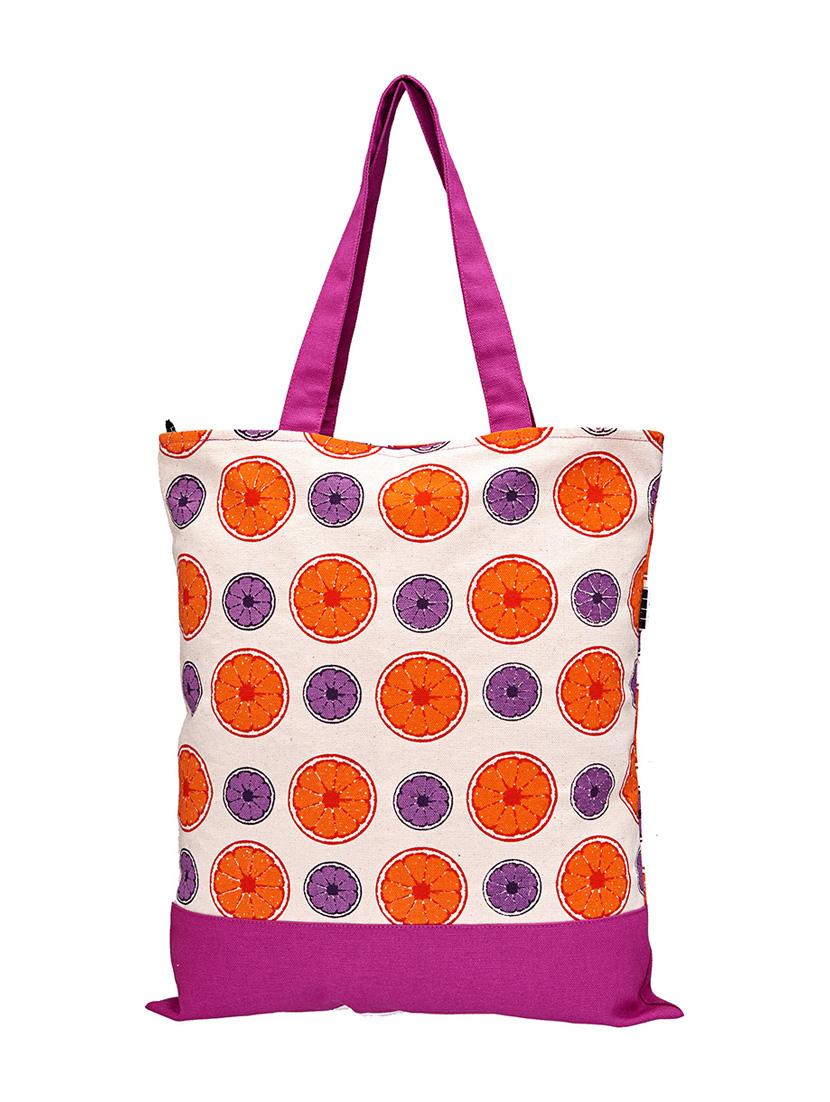 multi printed canvas tote