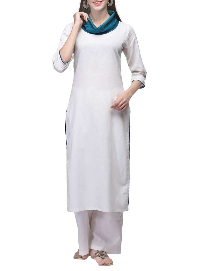 cream cotton straight kurta