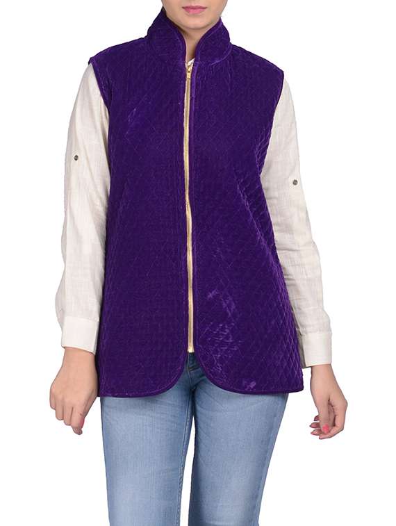 purple velvet gilet jacket
