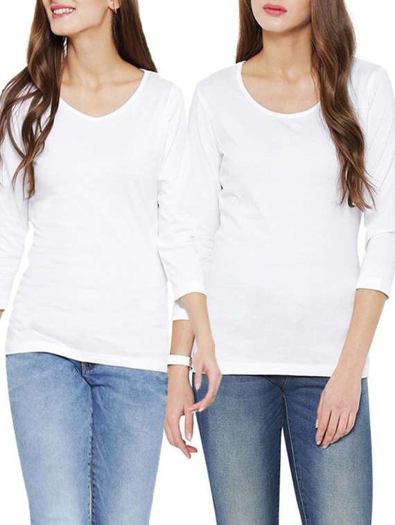 set of 2 multicolored tees