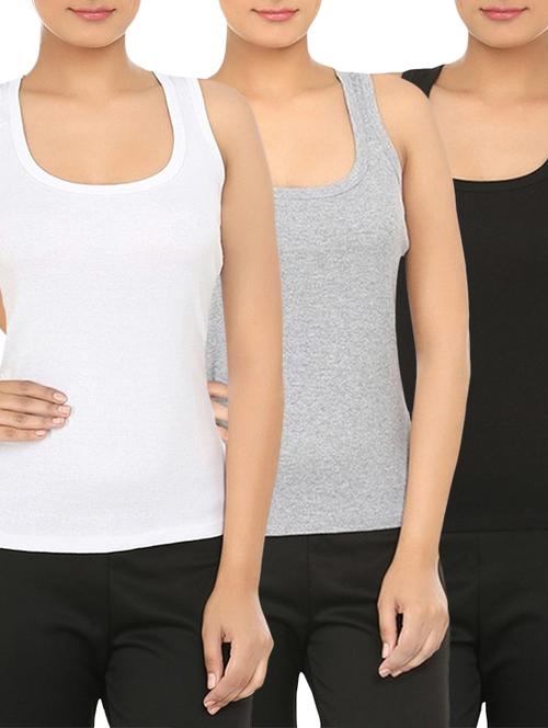 set of 3 multicolored cotton camisole - 12576905 - Standard Image - 0