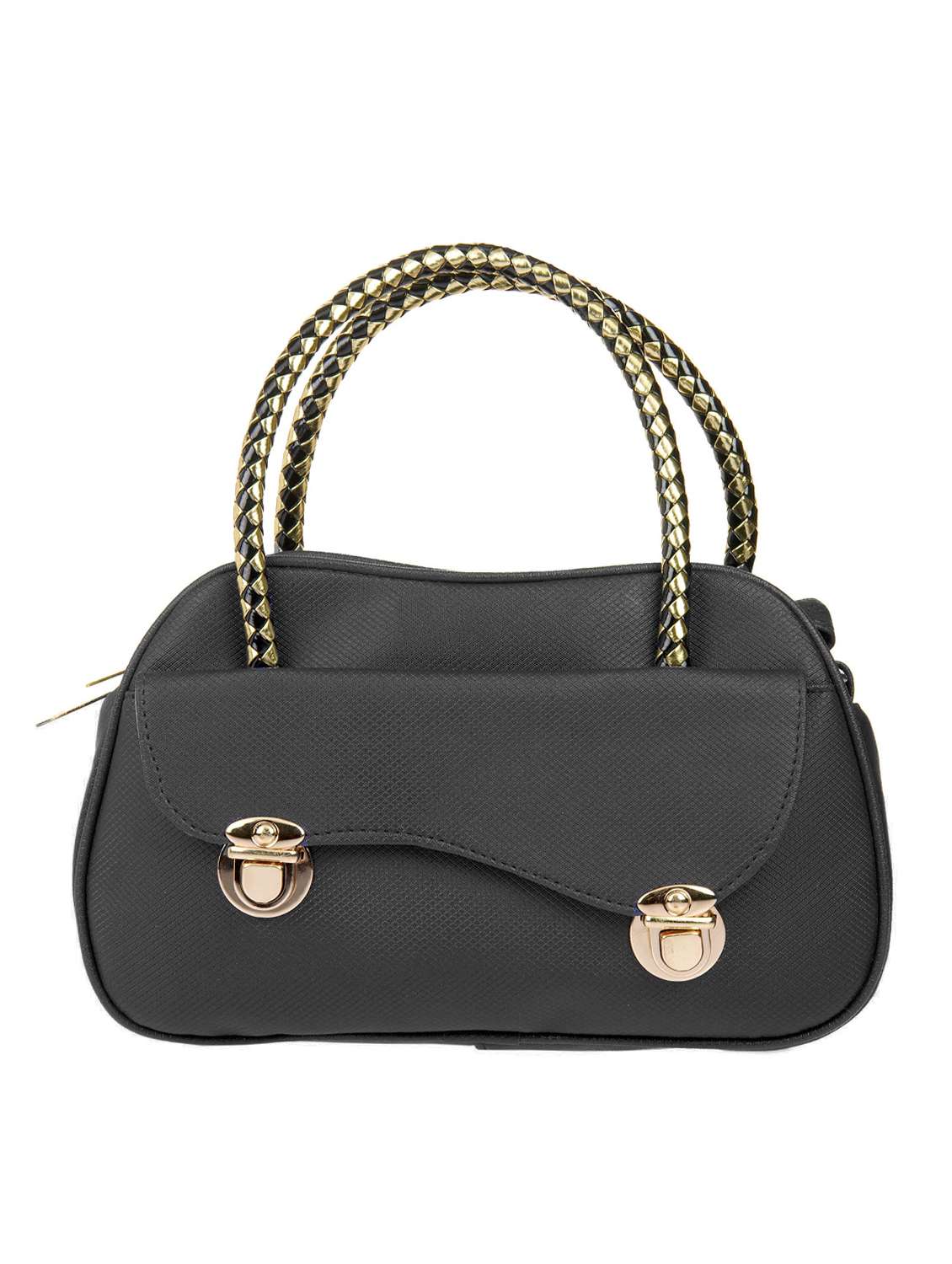 black leatherette handbag