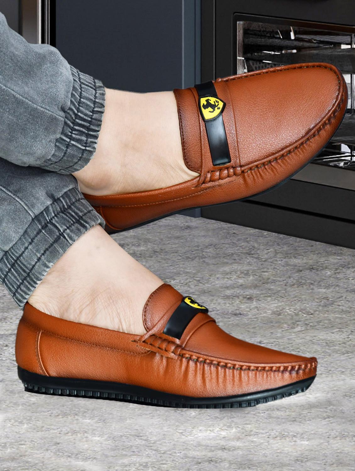 tan leatherette slip on loafer - 12581783 - Standard Image - 3