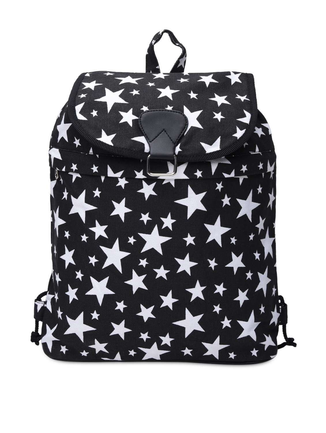 black printed backpack