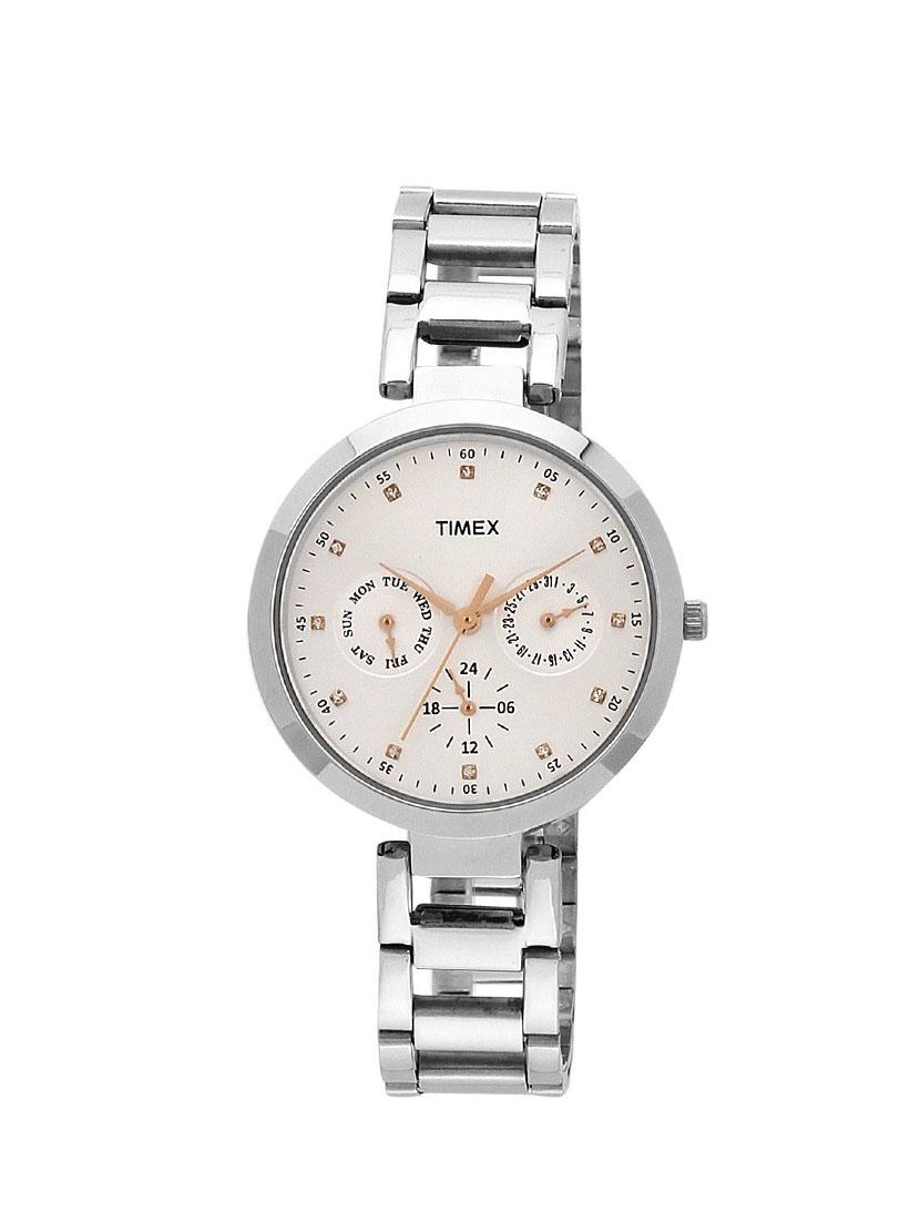 timex analogue silver dial women's watch tw000x204