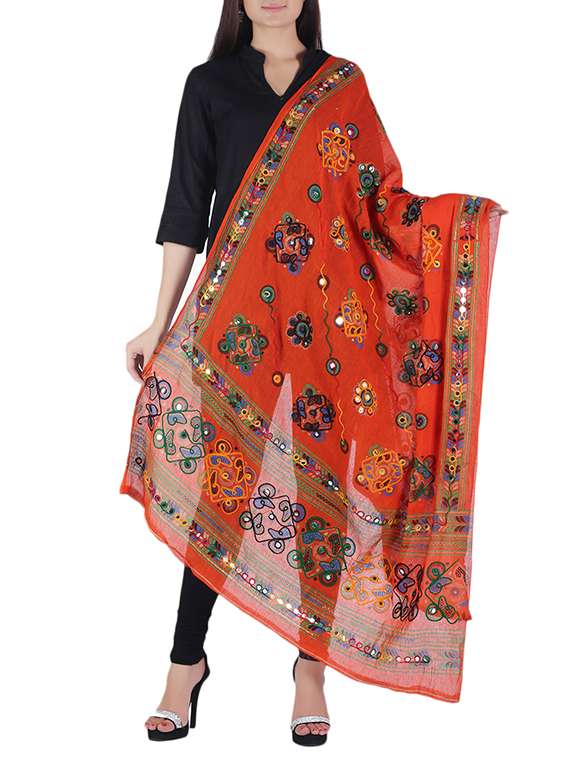 orange cotton dupatta