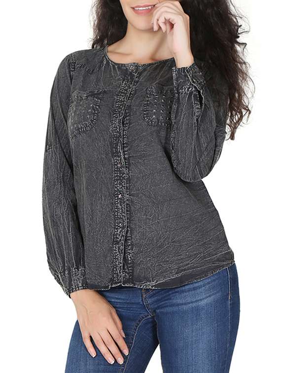 solid grey cotton shirt