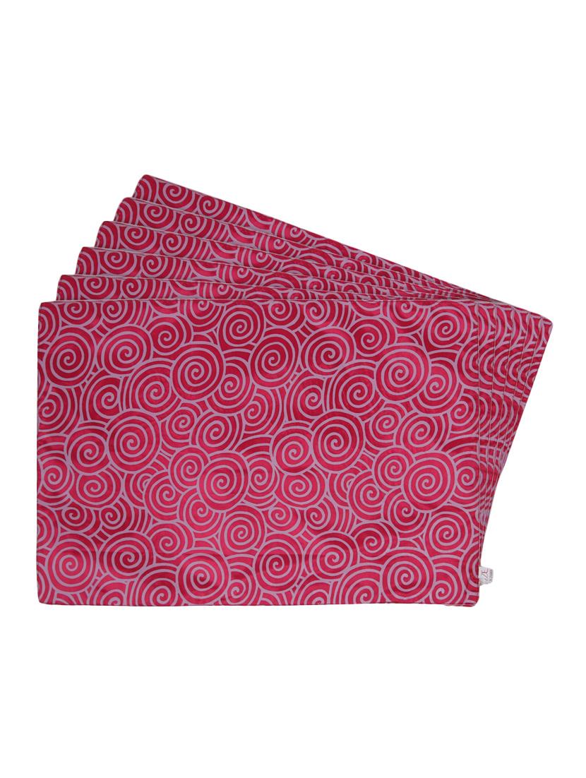 pink printed reversible placemats for dining table - unique designs both sides - set of 6 - 12590060 - Zoom Image - 0