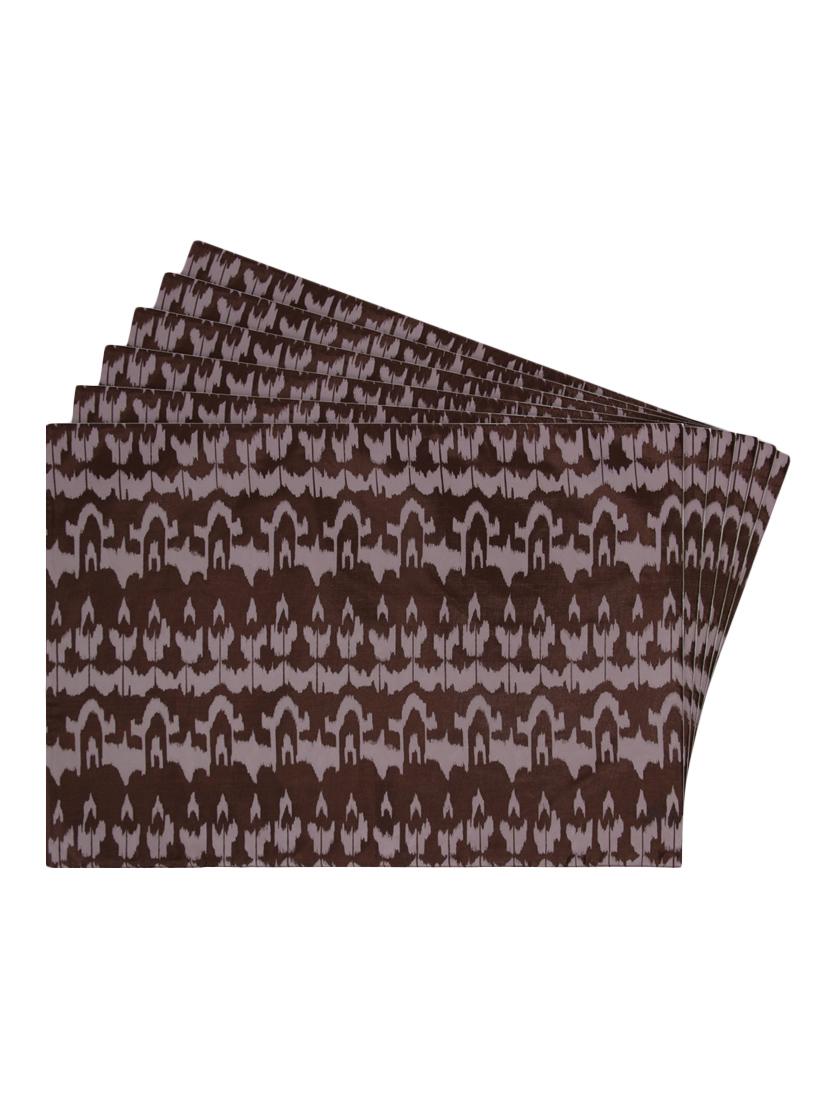 brown printed reversible placemats for dining table - unique designs both sides - set of 6 - 12590066 -  Zoom Image - 0