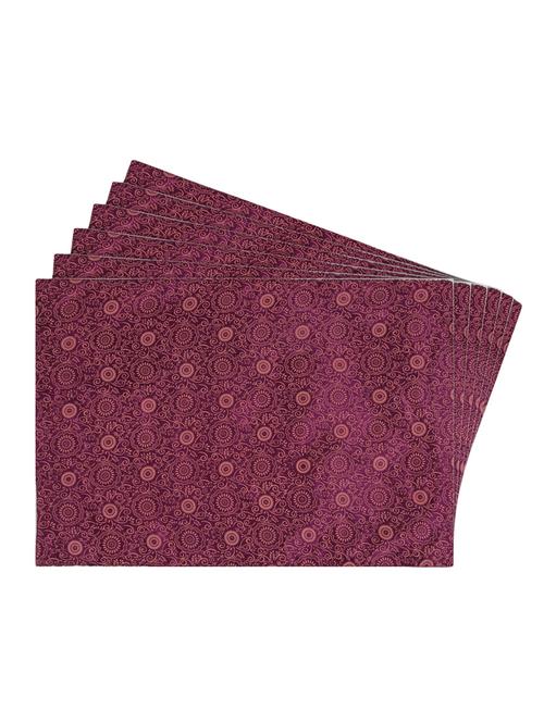 purple printed reversible placemats for dining table - unique designs both sides - set of 6 - 12590068 - Standard Image - 0