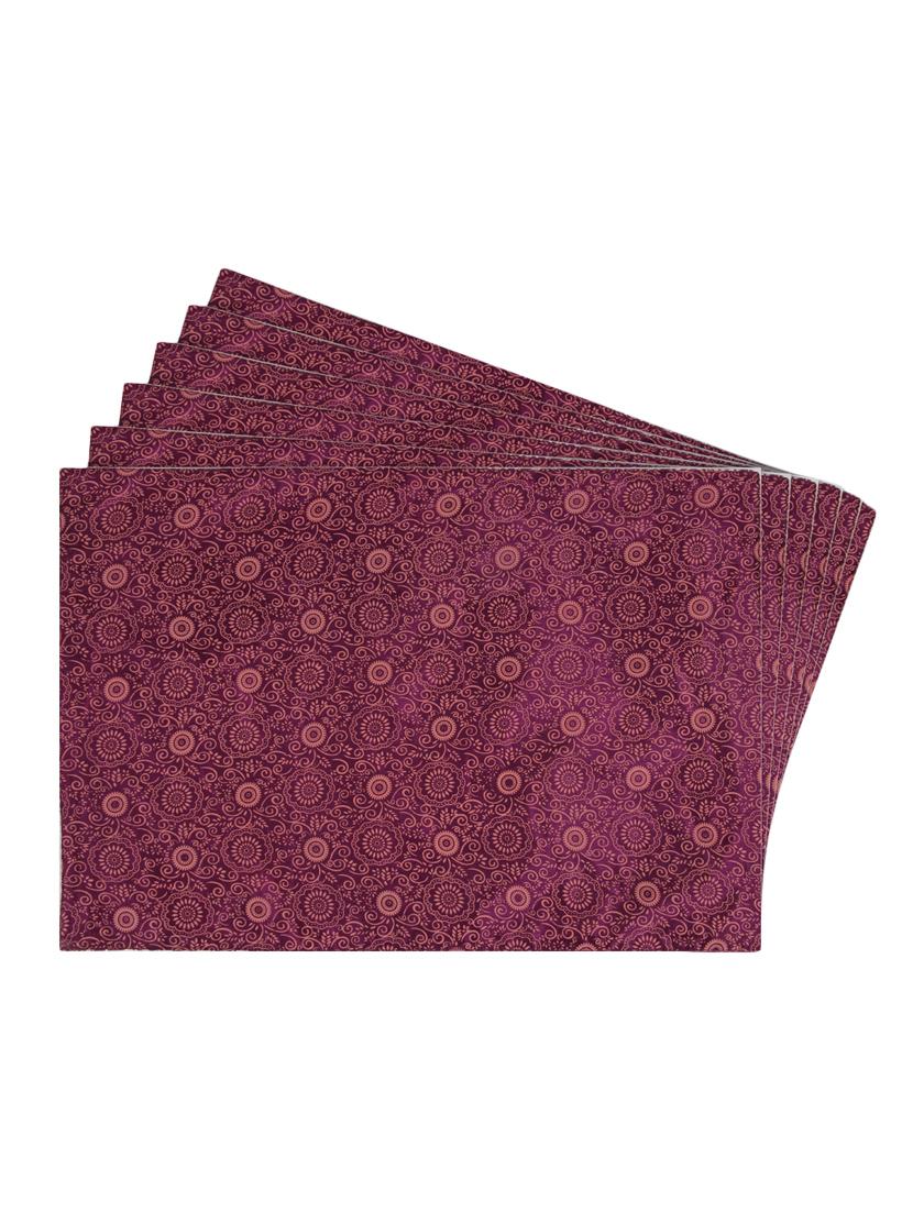 purple printed reversible placemats for dining table - unique designs both sides - set of 6 - 12590068 - Zoom Image - 0