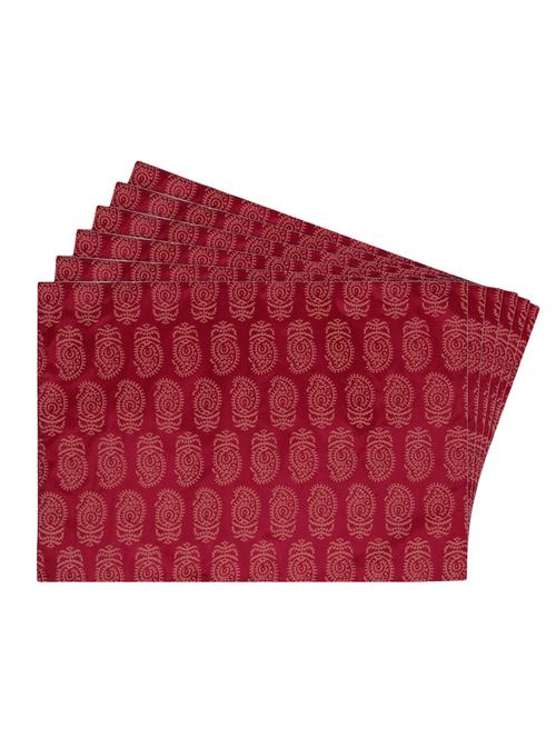 pink printed reversible placemats for dining table - unique designs both sides - set of 6 - 12590071 -  Standard Image - 0