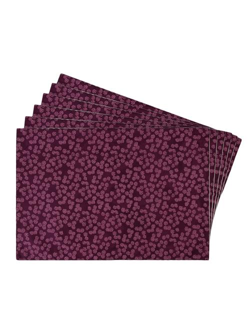 purple printed reversible placemats for dining table - unique designs both sides - set of 6 - 12590073 - Standard Image - 0