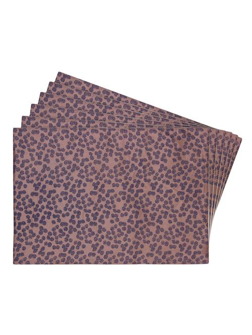 beige printed reversible placemats for dining table - unique designs both sides - set of 6 - 12590075 -  Standard Image - 0