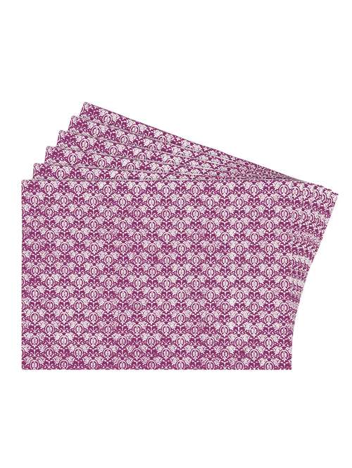 pink printed reversible placemats for dining table - unique designs both sides - set of 6 - 12590103 - Standard Image - 0