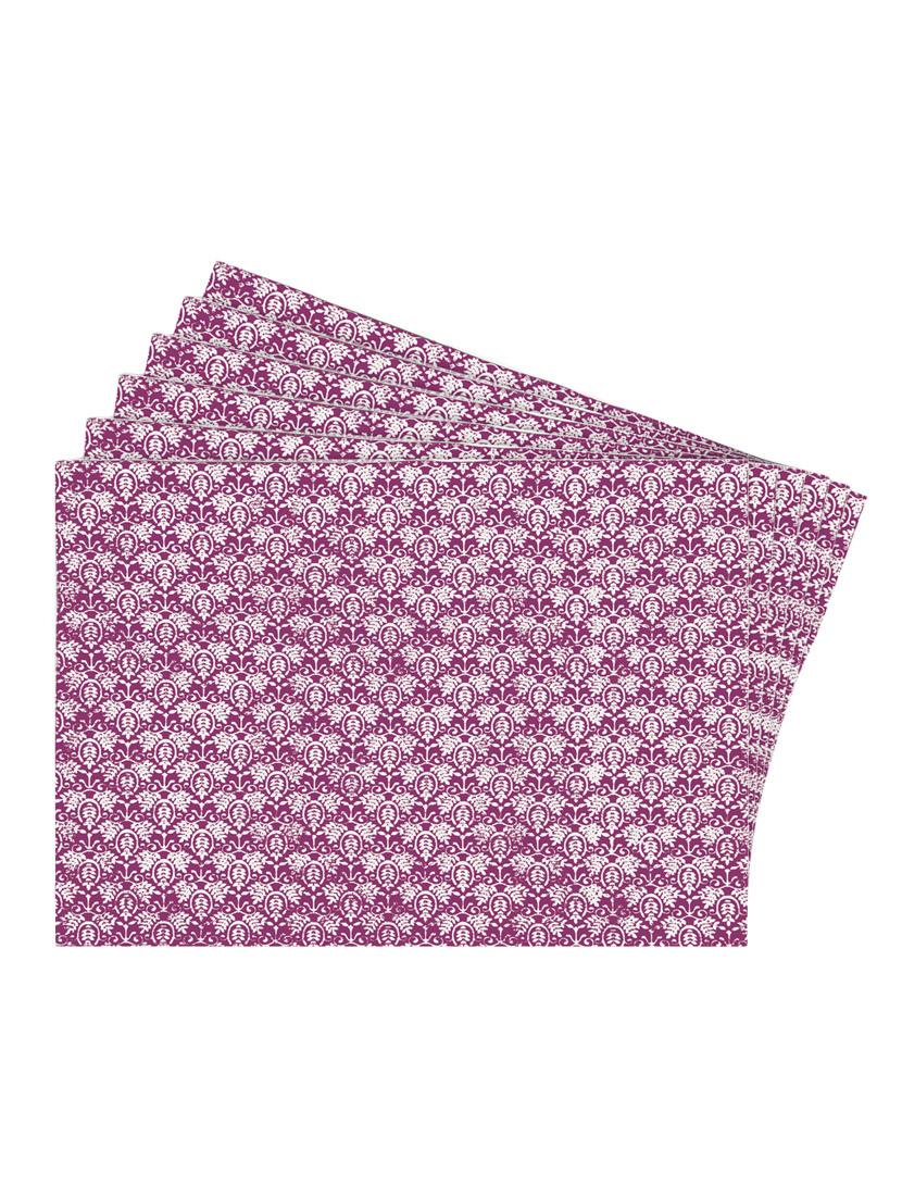 pink printed reversible placemats for dining table - unique designs both sides - set of 6 - 12590103 - Zoom Image - 0