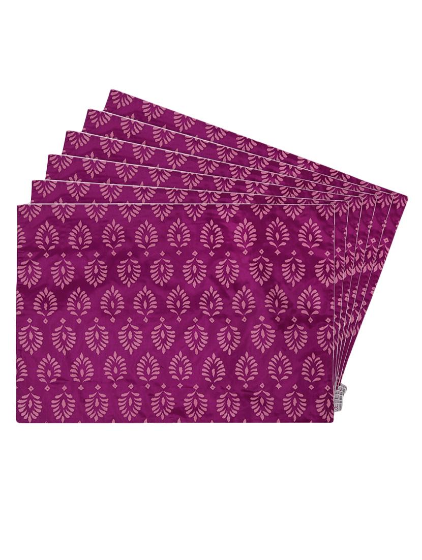 pink printed reversible placemats for dining table - unique designs both sides - set of 6 - 12590104 - Zoom Image - 0