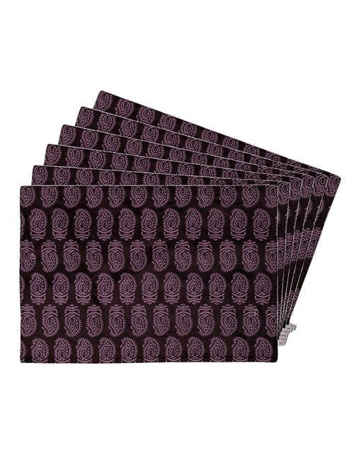 brown printed reversible placemats for dining table - unique designs both sides - set of 6 - 12590110 - Standard Image - 0