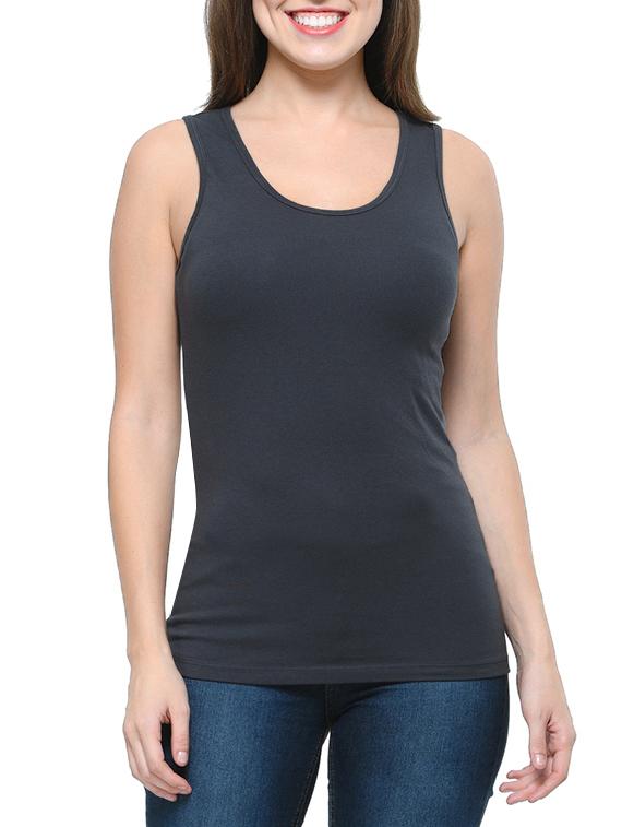 dark grey cotton tank top - 12593631 - Zoom Image - 0