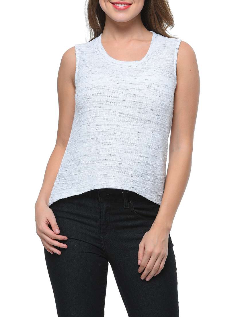 white cotton tank tee - 12593685 - Zoom Image - 0
