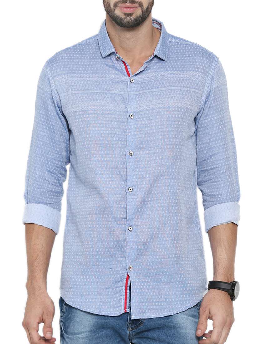 blue linen casual shirt