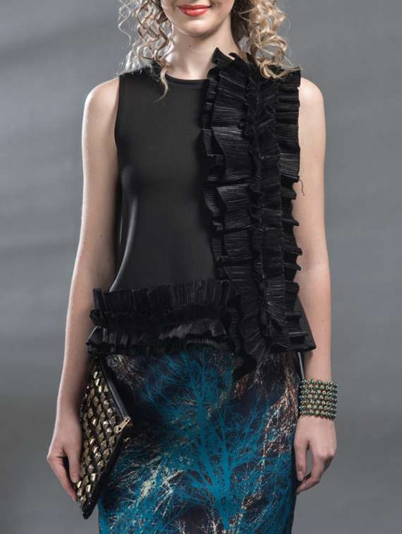 black polyester regular top