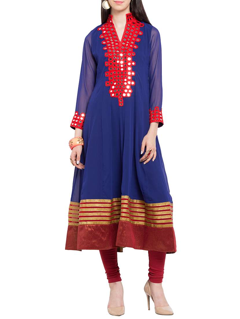 blue georgette anarkali kurta