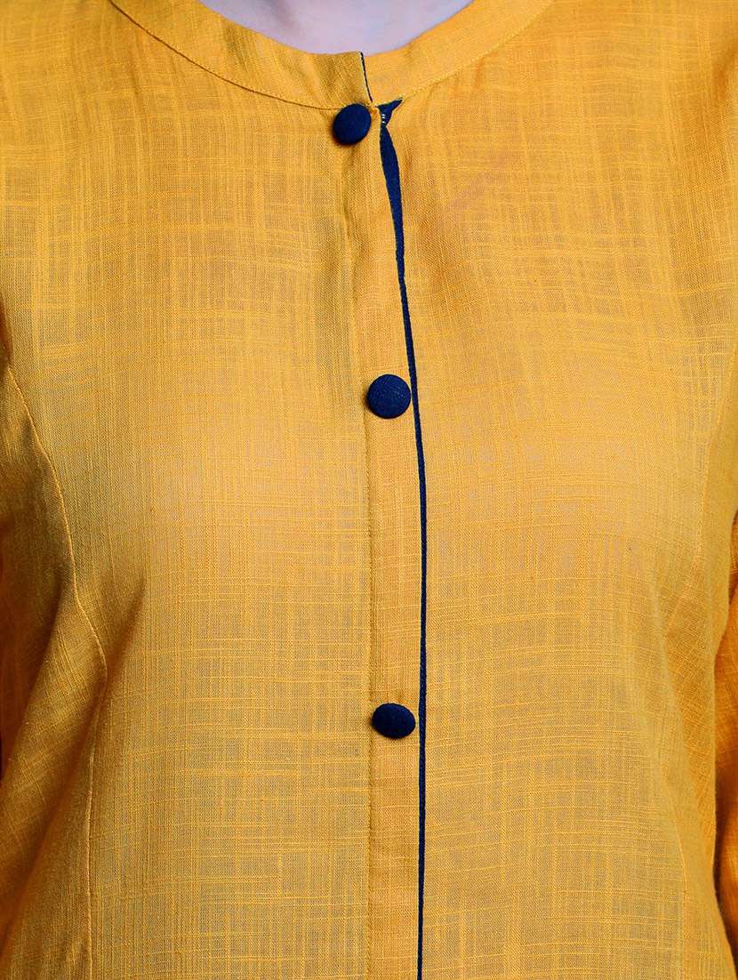 solid a-line kurta - 12648386 -  Standard Image - 3