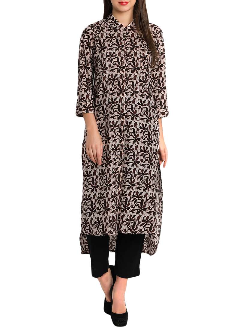 printed high-low kurta - 12648389 - Zoom Image - 0