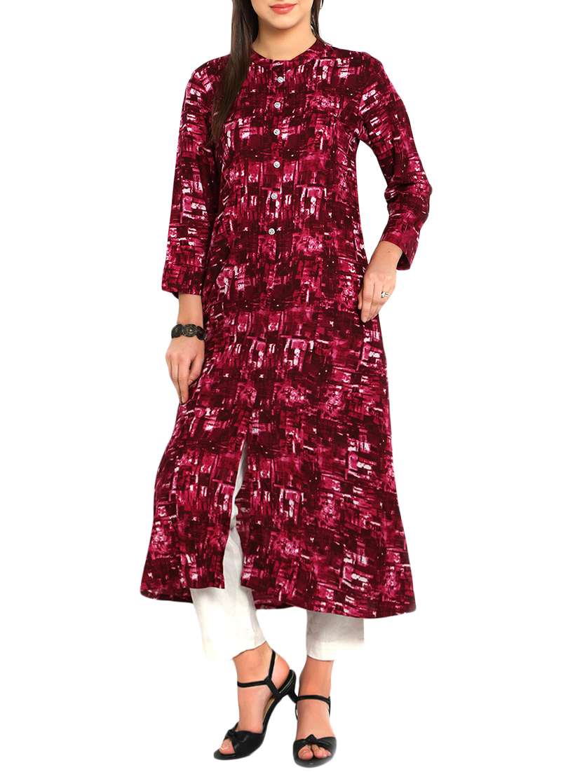 printed a-line kurta - 12648395 -  Zoom Image - 0
