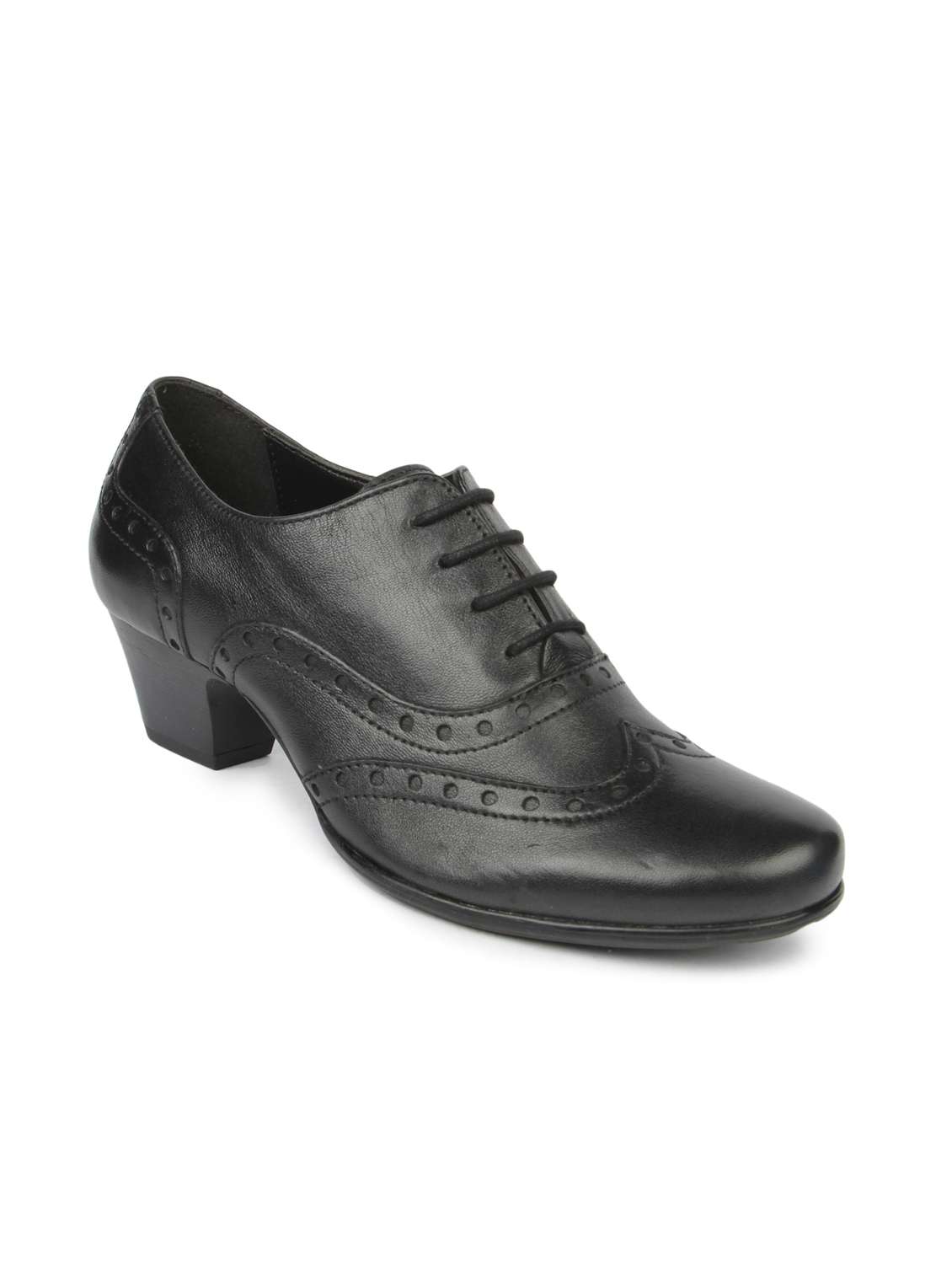 Buy online Black Leatherette Brogues from footwear for Women by La