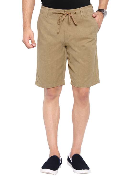 brown cotton shorts