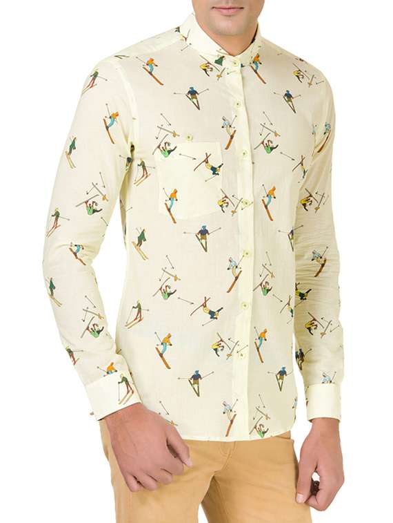 yellow cotton casual shirt