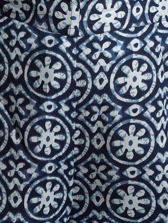 navy blue printed rayon palazzo - 12773763 - Standard Image - 3