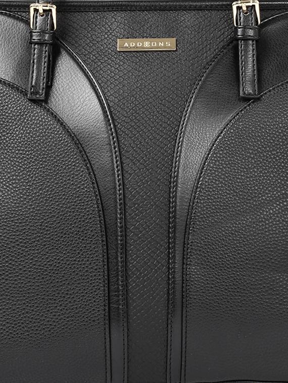 black leatherette handbag - 12775841 - Standard Image - 3
